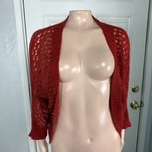 Vintage Y2K Xhilaration Women's Sweater L Open Knit Cardigan Mohair Boho W4-29